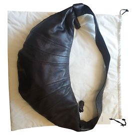 Borsa Croissant Lemaire in pelle nera Nero