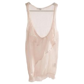 Vanessa Bruno Delicate semi-sheer camisole top. Cotton-silk blend. Size 1. Pink Peach