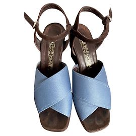 Philippe Model Wedge Sandals Blue Jeans Cloth Blue