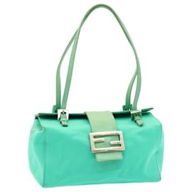 Fendi-FENDI Hand Bag Nylon Turquoise Blue Auth ar4732-Other