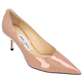 Escarpins Jimmy Choo Romy en cuir verni rose ballet Marron Beige