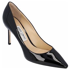 Escarpins Jimmy Choo Romy en cuir verni noir Noir