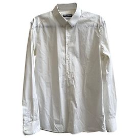 Camisa de algodão com ajuste dourado Dolce & Gabbana Branco