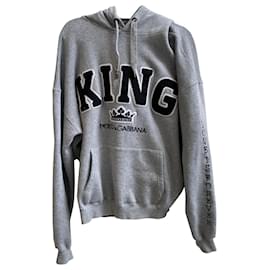 Dolce & Gabbana King Patch sudadera con capucha Gris