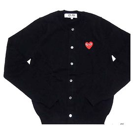 [Gebraucht] Comme des Garcons Play Red Heart Woll-Cardigan Schwarz
