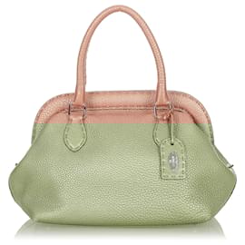 Fendi-Fendi Rose Selleria Sac à main en cuir-Rose