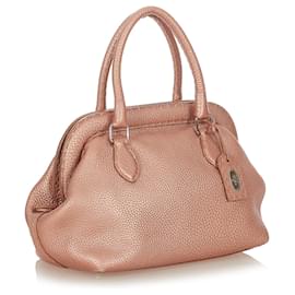 Fendi-Fendi Rose Selleria Sac à main en cuir-Rose