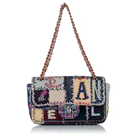 Borsa Chanel Multi CC Turnlock Tweed Patchwork Flap Multicolore