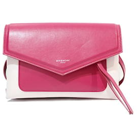 Givenchy-GIVENCHY WRAP SHOULDER BAG POUCH IN LEATHER-Fuschia