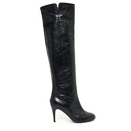 Chanel RODILLA ALTA PITÓN NEGRO FR37.5 Negro