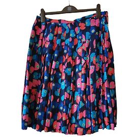 Saia de seda multicolorida Jean Louis Scherrer Multicor