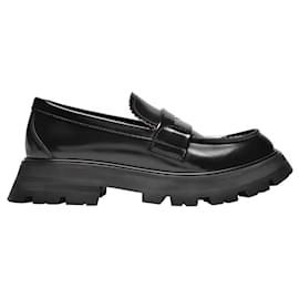 Alexander Mcqueen-Mocassins Upper et Ru en Cuir Noir-Noir