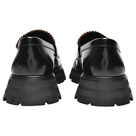Alexander Mcqueen-Upper and Ru Loafers in Black Leather-Black