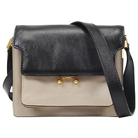Marni Mini Bag Trunk Soft in Pelle Beige e Nera Multicolore