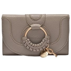 See by Chloé Billetera Hana en cuero granulado gris Gris