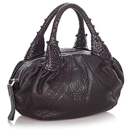 Fendi-Fendi Black Spy Leather Handbag-Black