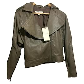 Twenty8twelve by S.Miller-Cazadora biker taupe con cremallera-Gris pardo