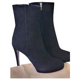 Botas Sergio Rossi em couro preto 39 Preto