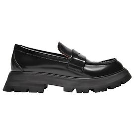 Alexander Mcqueen Obermaterial und Ru-Loafer aus schwarzem Leder Schwarz