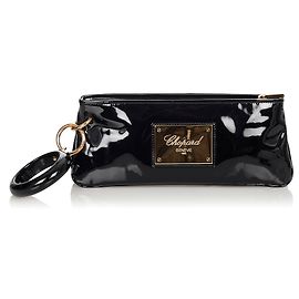 Pochette Chopard en cuir verni noir Noir