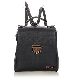 Mochila de cuero negra Chopard Negro