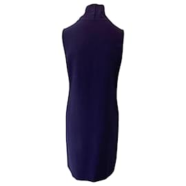 Joseph-Joseph Cowl Neck Dress in Purple Crepe-Purple