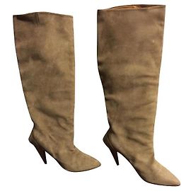 Maison Martin Margiela Botas de camurça bege Bege