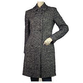 Versus Versace blue & white wool mohair blend above knee length warm coat 26/40 Blue