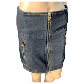 Armani Exchange denim skirt blue front zip Blue