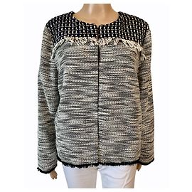 Autre Marque Giacca Chico's Novelty Pieced Nera in Cotone Nero