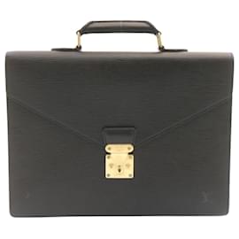 Louis Vuitton-LOUIS VUITTON Epi Serviette Ambassador Business Bag Black LV Auth se176-Black