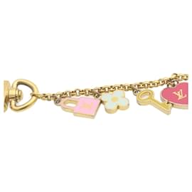 Louis Vuitton-LOUIS VUITTON Porta Cles Chainne Pretty Charm Gold Multicolor M66131 Auth ki1000-Multicor,Dourado