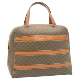 Céline-CELINE Macadam Canvas Hand Bag PVC Leather Brown Auth jk133-Brown