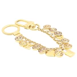 Louis Vuitton-LOUIS VUITTON Porte Cles Cianne Pastilles Charm Gold Brown M65386 LV Auth ki982-Brown,Golden