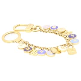 Louis Vuitton-LOUIS VUITTON Porte Cles Cianne Pastilles Charm Gold Blue M65386 LV Auth ki983-Blue,Golden