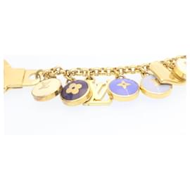 Louis Vuitton-LOUIS VUITTON Porte Cles Cianne Pastilles Charm Gold Blue M65386 LV Auth ki983-Blue,Golden
