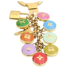 Louis Vuitton-LOUIS VUITTON Porte Cles Pastilles Charm Gold Multicolor M65381 LV Auth gt1353-Multiple colors,Golden