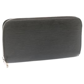 Louis Vuitton-LOUIS VUITTON Epi Zippy Wallet Long Wallet Black Silver M68157 LV Auth ms044-Black,Silvery