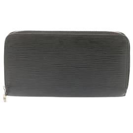 Louis Vuitton-LOUIS VUITTON Epi Zippy Wallet Cartera larga Negro Plata M68157 LV Autenticación ms044-Negro,Plata