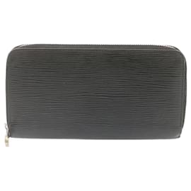 Louis Vuitton-LOUIS VUITTON Epi Zippy Wallet Long Wallet Black Silver M68157 LV Auth ms044-Black,Silvery