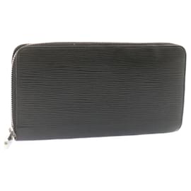 Louis Vuitton-LOUIS VUITTON Epi Zippy Wallet Long Wallet Noir Argent M68157 LV Auth ms045-Noir,Argenté