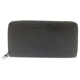 Louis Vuitton-LOUIS VUITTON Epi Zippy Wallet Long Wallet Black Silver M68157 LV Auth ms045-Black,Silvery