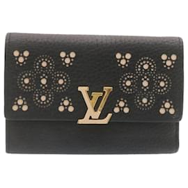 Louis Vuitton-LOUIS VUITTON Portefeuille Capucines Compact Wallet Black M62564 LV Auth nh078-Black
