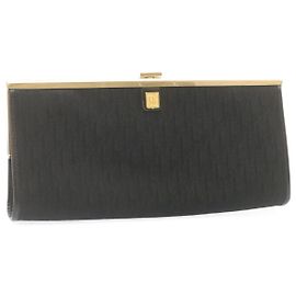 Christian Dior Trotter Canvas Pochette Nero Auth jk195 Nero