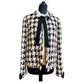 Veste Chanel Noir Sable Blanc cassé