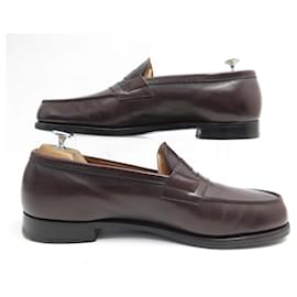JM Weston-JM WESTON LOAFERS 180 9.5b 43.5 BROWN LEATHER LOAFERS SHOES-Brown