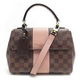 LOUIS VUITTON BOND STREET BB HANDBAG MONOGRAM CANVAS & MAGNOLIA LEATHER HAND BAG Brown