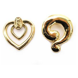 VINTAGE LOTTO DI 2 ANELLO SCIARPA DORE YVES SAINT LAURENT GOOSSENS D'oro