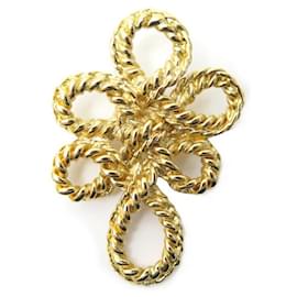 NUEVO BROCHE VINTAGE YVES SAINT LAURENT GOOSSENS CORDAGE GOLDEN KNOT NUEVO BROCHE Dorado