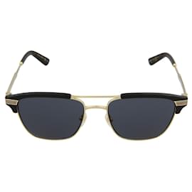 Gucci-Óculos de sol de metal com estrutura quadrada-Dourado,Metálico